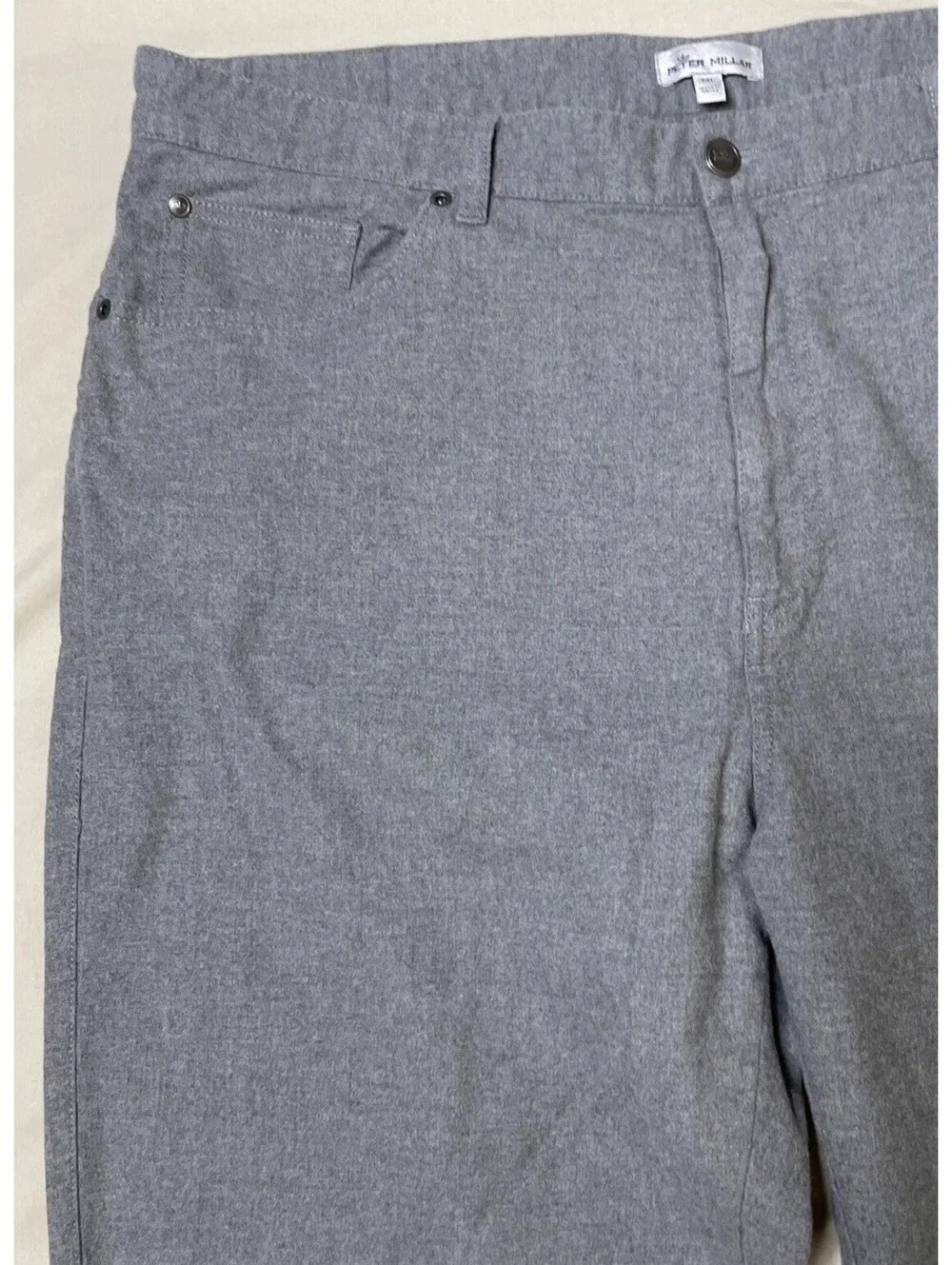 Peter Millar Crown Mountainside Flannel Pants Mens Sz 38L (tall) Gray 5 Pockets